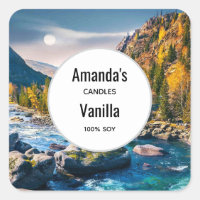 River and Mountains Scenic Photo Candle Business