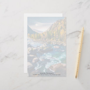 River and Mountains Scenic Photo Stationery