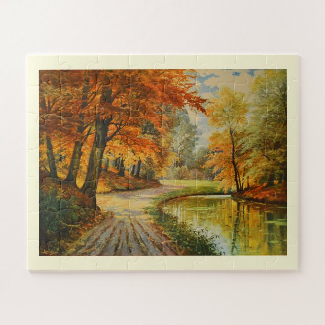 River and woodland in autumn Puzzle (Horizontal)
