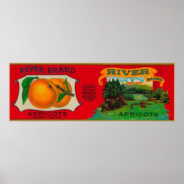 River Apricot Label Poster (Front)
