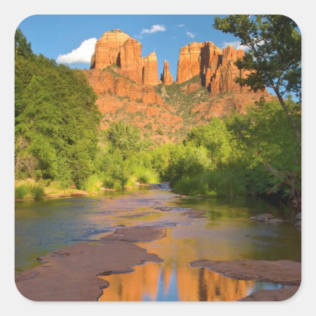 River at Red Rock Crossing, Arizona Square Sticker (Front)