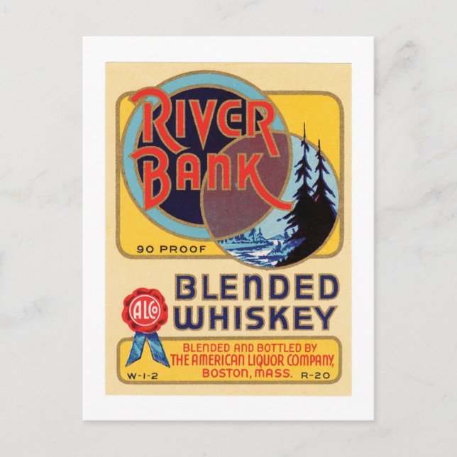 River Bank Blended Whiskey Postcard (Front)