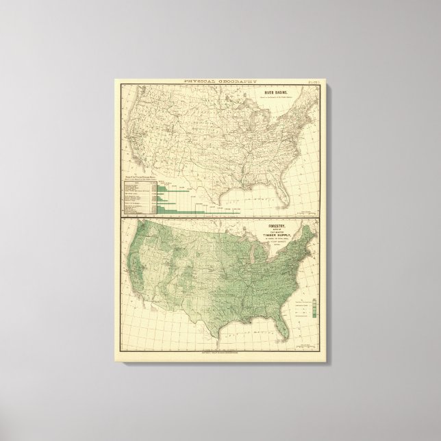 River basins, Forestry Canvas Print (Front)