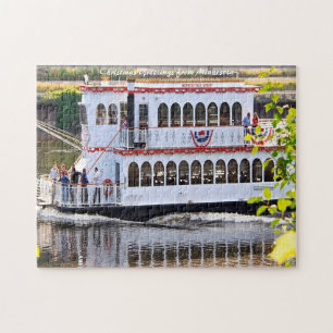 River boat Minnesota.Christmas Greetings Jigsaw Puzzle