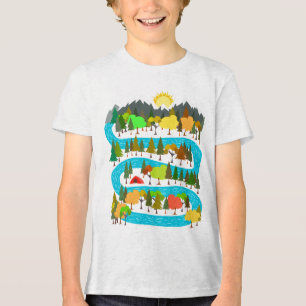 River Camping Design Tri-Blend Shirt