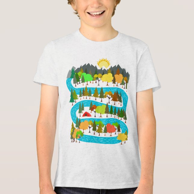 River Camping Design Tri-Blend Shirt (Front)