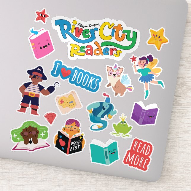 River City Readers Sticker Sheet (Detail)