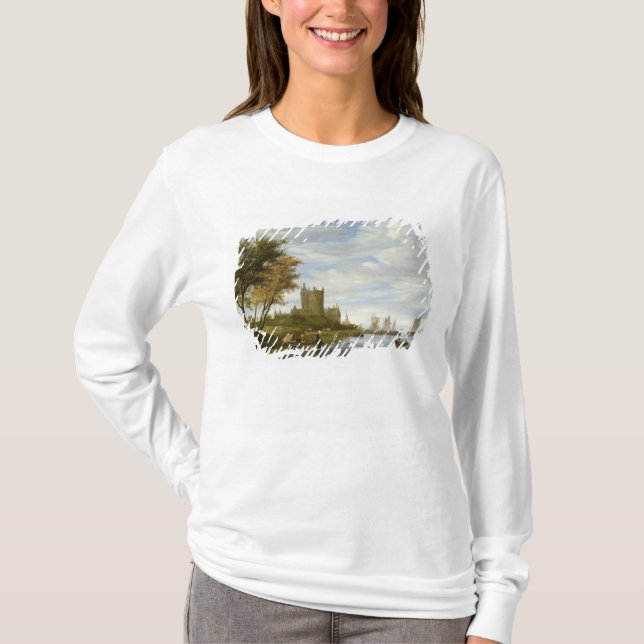 River Estuary with a castle T-Shirt (Front)