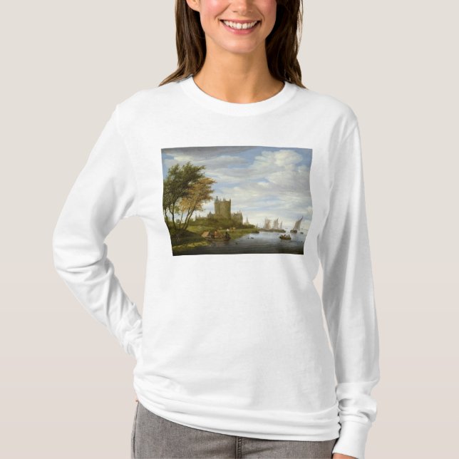 River Estuary with a castle T-Shirt (Front)