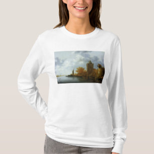 River estuary with a tower and fortified walls T-Shirt