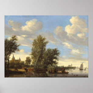 River Ferry - Salomon van Ruysdael Fine Art Poster