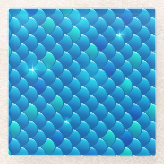 river fish scales glass coaster (Front)