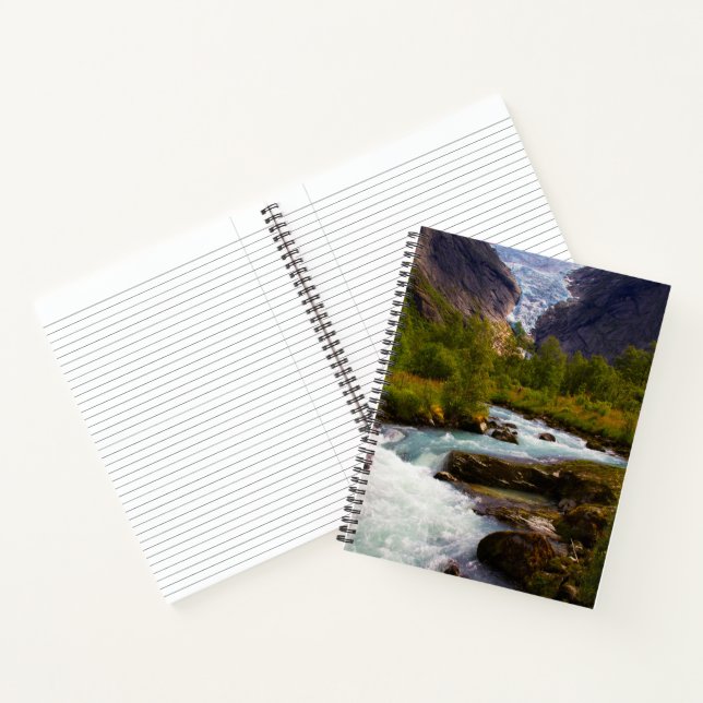 River Flowing From Briksdal Glacier Notebook (Inside)