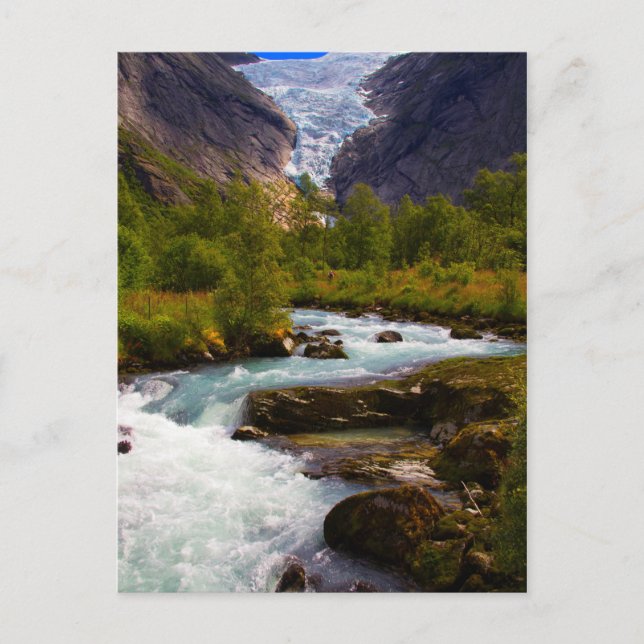 River Flowing From Briksdal Glacier Postcard (Front)