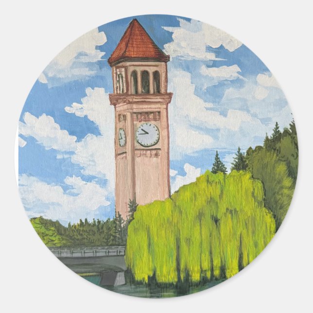 River Front Park View  Classic Round Sticker (Front)