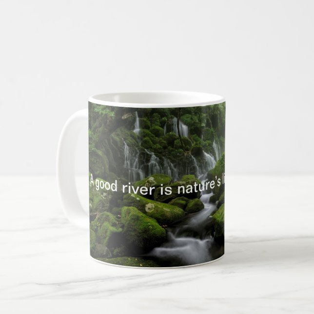 River - Green forest - Quote Mix Coffee Mug (Front Left)