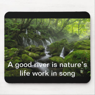 River - Green forest - Quote Mix Mouse Pad