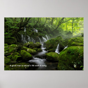 River - Green forest - Quote Mix Poster