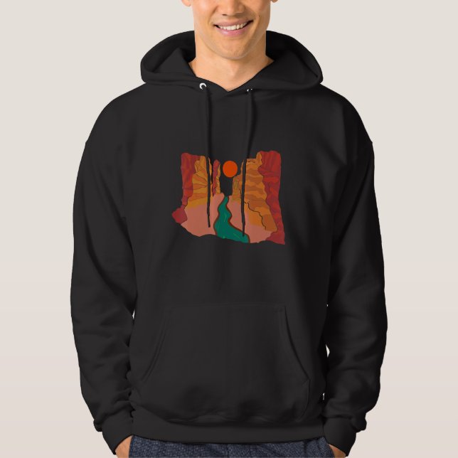 River Guardians Desert Sunset Rafting Kayaking Gra Hoodie (Front)