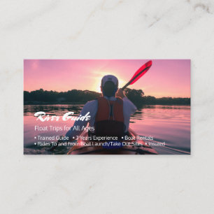 River Guide, Kayaking at Sunset, DIY Profession Business Card