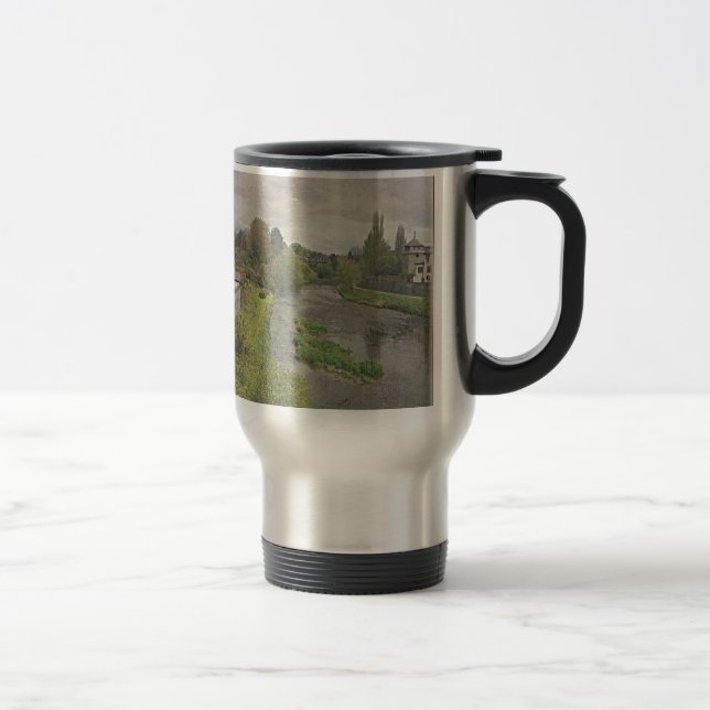 River Hafren in Newtown, Powys Travel Mug (Right)