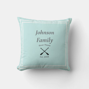 River House custom family name year established Cushion