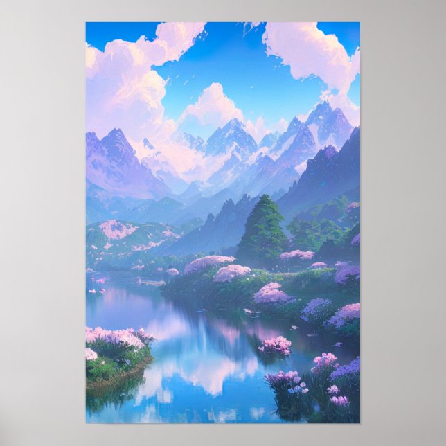 River in a Beautiful Valley Poster (Front)