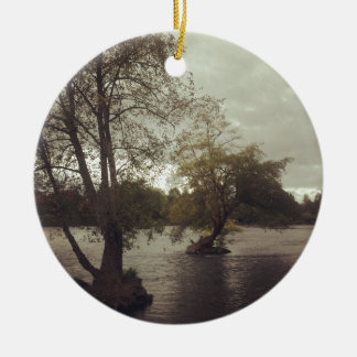 River in Eugene, OR Ceramic Tree Decoration