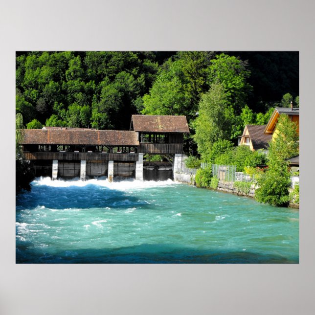 River in Interlaken west in Switzerland Poster (Front)
