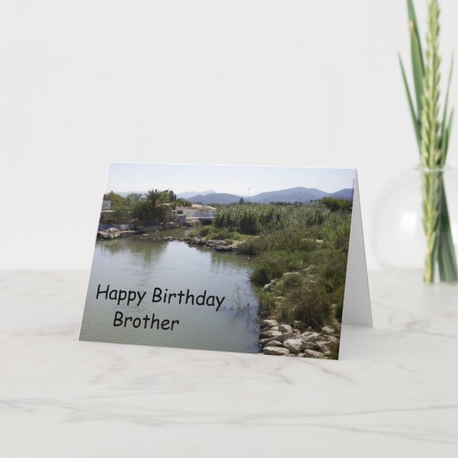 River Landscape Personalised Brother Birthday Card (Front)