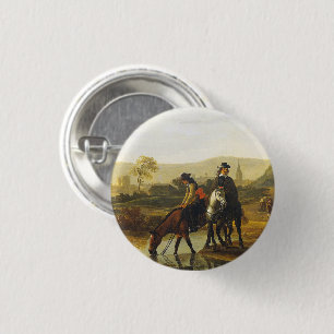 River landscape with riders Aelbert Cuyp  3 Cm Round Badge