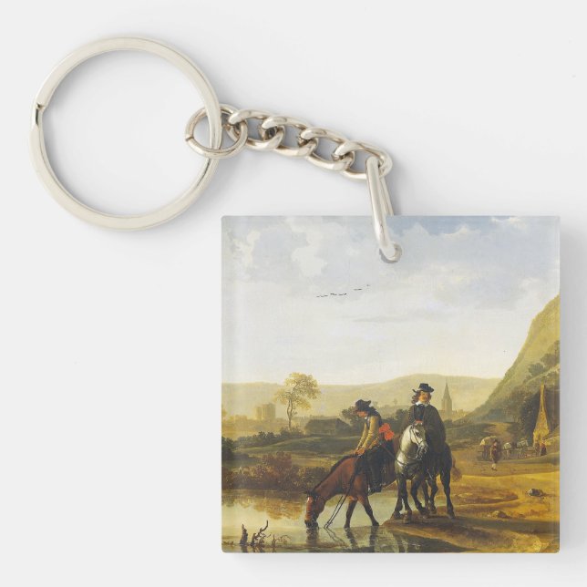 River landscape with riders Aelbert Cuyp   Key Ring (Front)