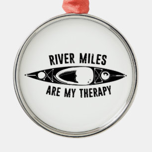 River Miles Are My Therapy Kayaking Metal Tree Decoration