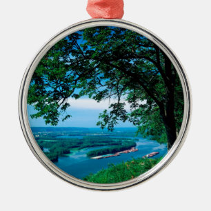 River Mississippi Mcgregor Iowa Metal Tree Decoration