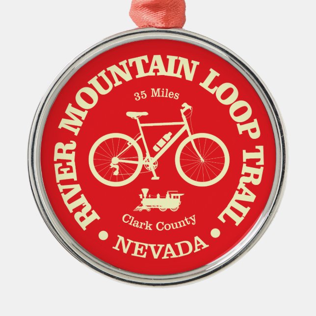 River Mountain Loop Trail (cycling) Metal Tree Decoration (Front)