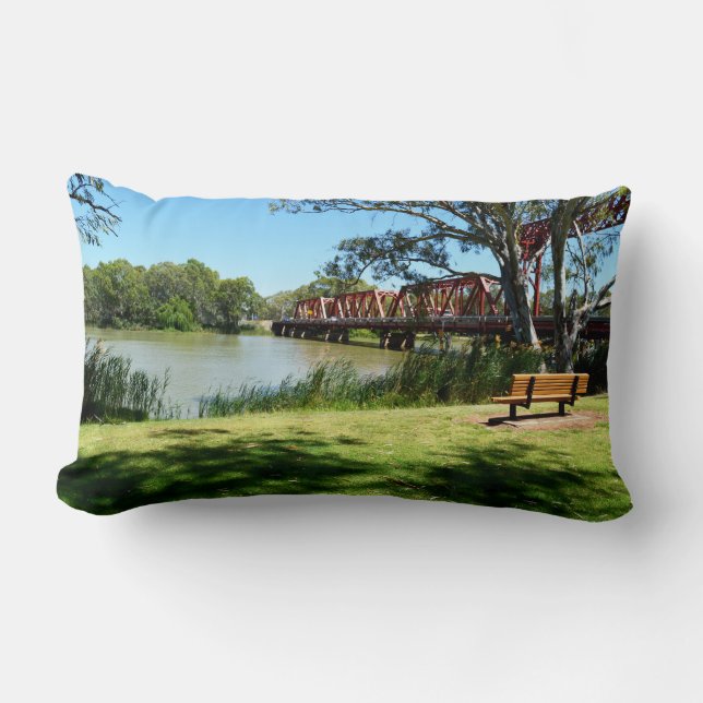 River Murray Australia Historic Bridge, Lumbar Cushion (Front)