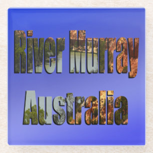 River Murray Australia Picture Logo, Glass Coaster