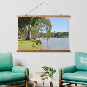 River Murray Australia With Ducks, Wall Hanging Hanging Tapestry