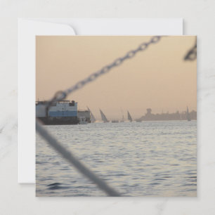 River Nile Sunset Flat Greeting Card
