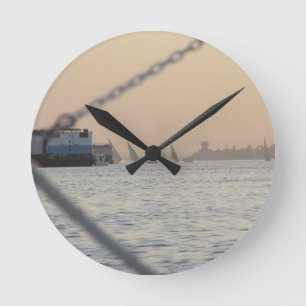 River Nile Sunset Round Clock