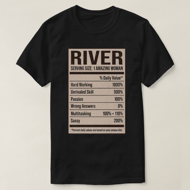River Nutrition Facts Name Nickname Alias Title Fr T-Shirt (Design Front)