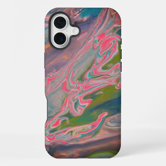 River of Colours Flow Paint Art iPhone Case (Back)