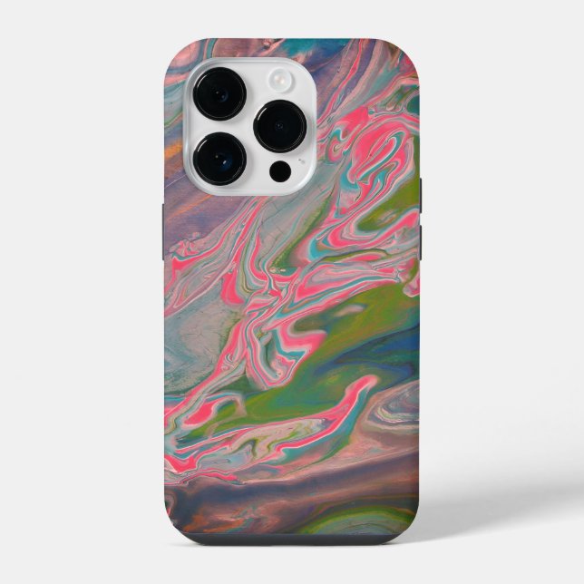 River of Colours Flow Paint Art iPhone Case (Back)