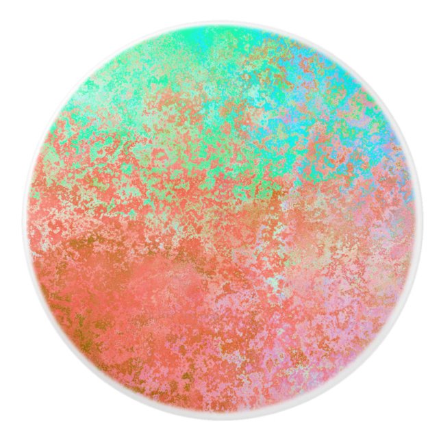 River of Fire Orange Alcohol Ink Abstract Ceramic Knob (Front)