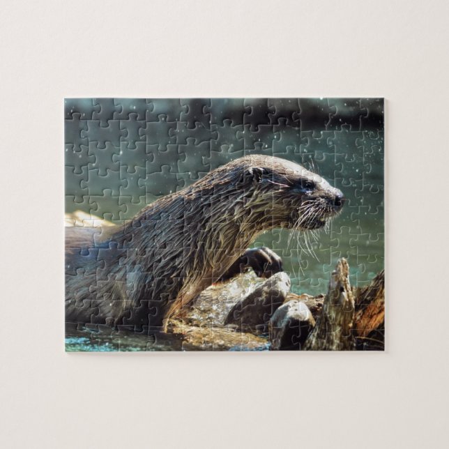 River Otter Animal-lover's Wildlife Photo Jigsaw Puzzle (Horizontal)