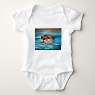 River Otter Painting Baby Bodysuit