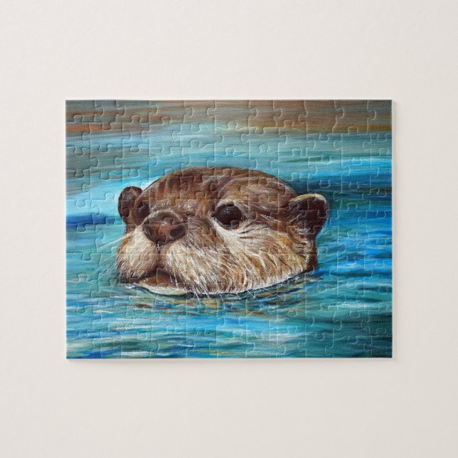 River Otter Painting Jigsaw Puzzle (Horizontal)
