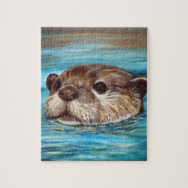 River Otter Painting Jigsaw Puzzle (Vertical)