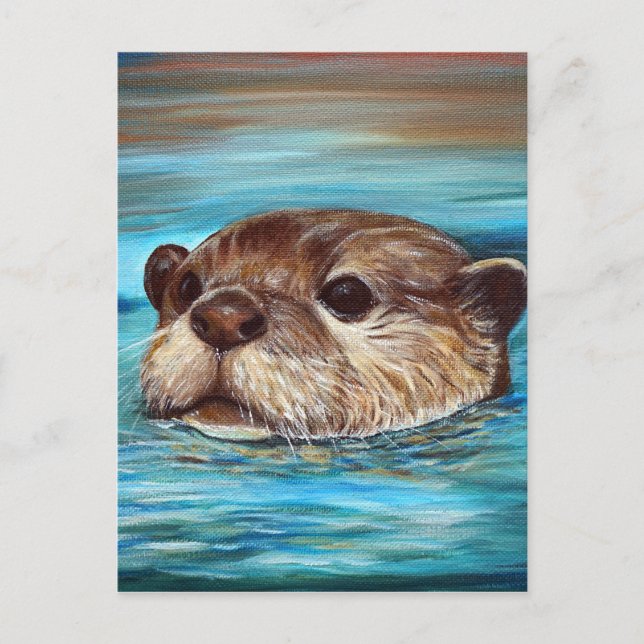 River Otter Painting Postcard (Front)