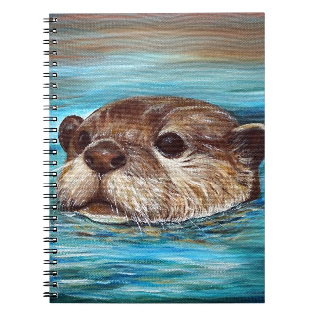 River Otter Painting Spiral Notebook (Front)